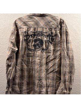 Brown and black Dragonfly button-up shirt